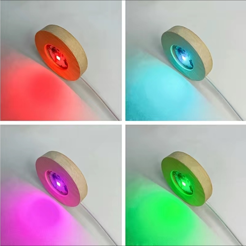 Color change wood LED light stand